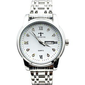 Luxury White Dial Day and Date Men's Watch